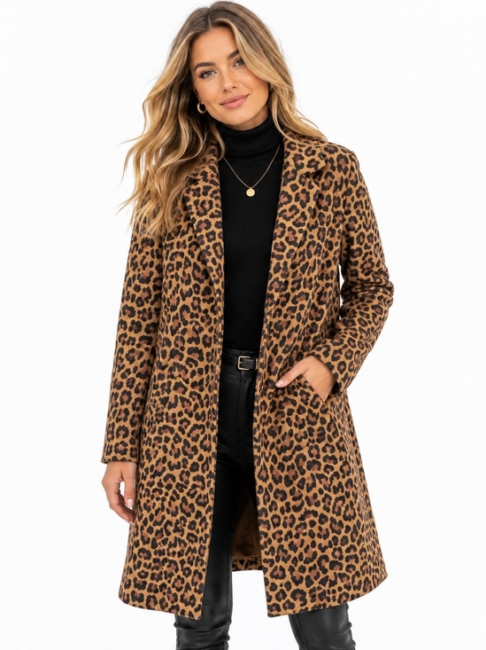 Zara Jackets & Blazers - Zara Leopard Print Duster Coat - Brown/Black